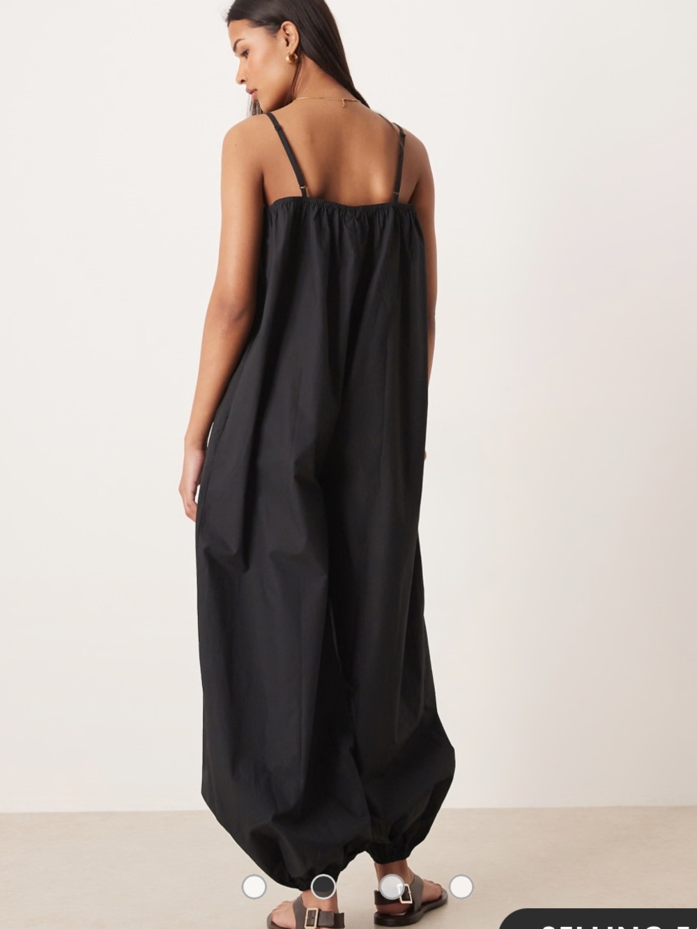 ASOS DESIGN balloon leg strappy jumpsuit in black Women’s size 12 Adjustable NWT - Picture 2 of 10